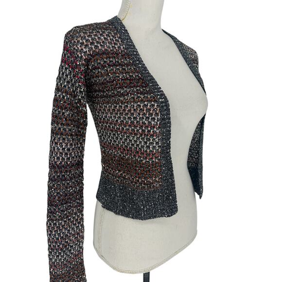 Missoni Mesh Knit Sequin Short Cardigan in Multi - Picture 10 of 15